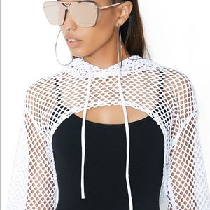 Dolls Kill White Mesh/Net Shrug